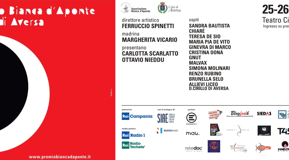 PREMIO BIANCA D’APONTE PER CANTAUTRICI: AL VIA LA XX^ EDIZIONE