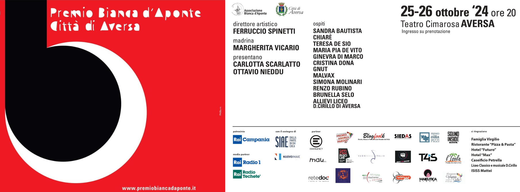 PREMIO BIANCA D’APONTE PER CANTAUTRICI: AL VIA LA XX^ EDIZIONE